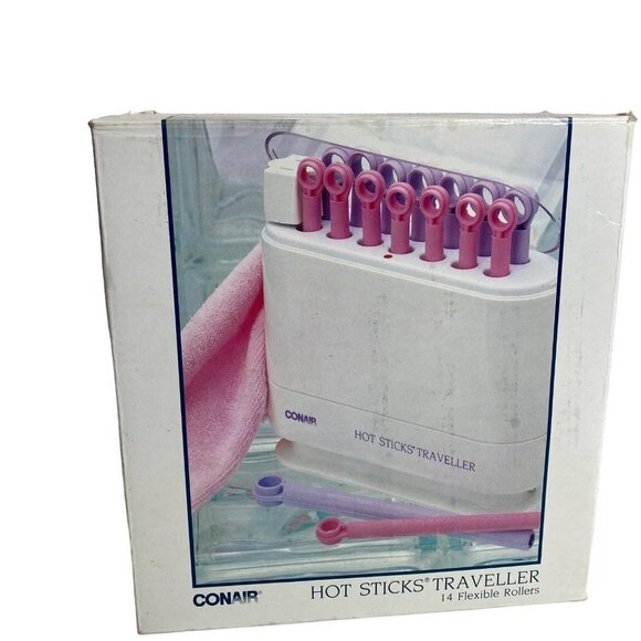 Conair Hot Sticks Traveller 14 Flexible Roller Set Box Retro Cheer Pageant Works - Picture 4 of 5